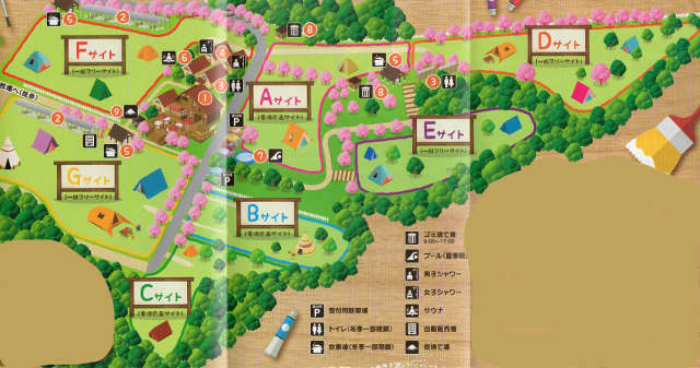 成田ゆめ牧場ファミリーオートキャンプ場のサイトマップの画像02 