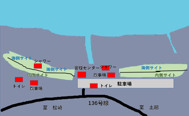 宇久須キャンプ場のサイトマップの画像